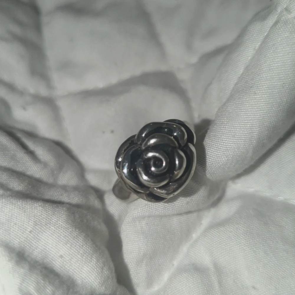 Vintage Sterling Silver 925 Rose ring Flower Ring size 7 - Picture 4 of 4